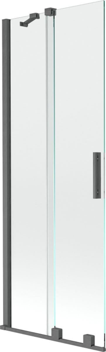 Mexen Velar badwand 2-delig schuifbaar 75 x 150 , transparant, geborsteld geweergrijs - 896-075-000-01-66