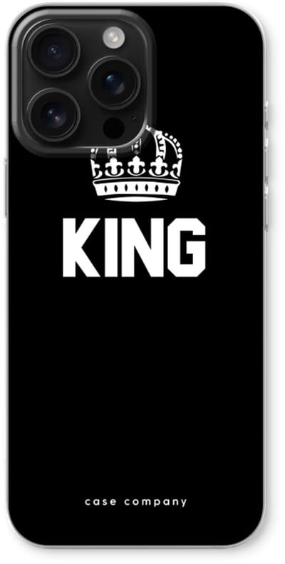 Case Company® - Hoesje geschikt voor iPhone 16 Pro Max hoesje - King zwart - Soft Cover Telefoonhoesje - Bescherming aan alle Kanten en Schermrand