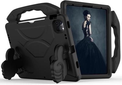 kinderhoesje - Kindertablet hoesje - Kids Case - Geschikt voor Apple iPad Pro 2024 (11 inch) iPad Pro 11 2020 / 2021 / 2022 & Apple iPad Air 11 (2024/2025) Air 6 (M3 en M2) - zwart