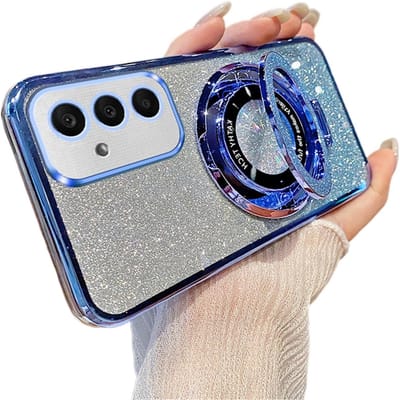 Magnetische Hoes voor Samsung Galaxy A70 met Draadloos Opladen, Doorzichtig Achterkant, Anti-Vingerafdruk en Camera Bescherming, Slanke Pasvorm en Crystal Design