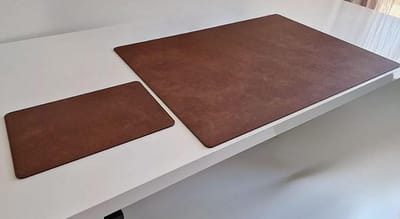 Bureauonderlegger met muismat - Desk pad Leer - Bureau organiseren - Geïntegreerde muismat - 90cm x 50cm - Bruin