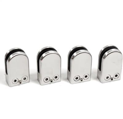 4 Stuks RVS Glashouder Klemmen voor 6-8mm Glas - Stevige Klemmen voor Wandmontage en Meubelgebruik