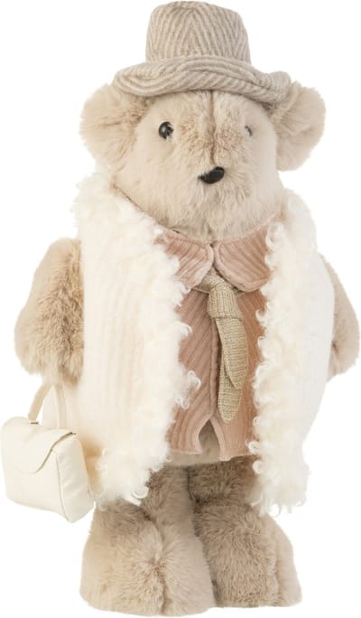 J-Line figuur Beer Das Tas - textiel - beige - large