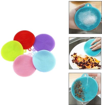 Doodadeals® Siliconen Afwasspons 3-Pack Herbruikbare Schoonmaakspons Duurzame Schuurspons Multicolor
