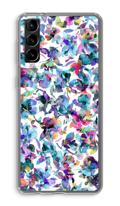 Hoesje geschikt voor Samsung Galaxy S21 Plus hoesje - Hibiscus Flowers - Soft Cover Telefoonhoesje - Bescherming aan alle Kanten en Schermrand
