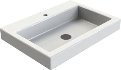 INK Momento wastafel - 70x45x9cm - 1 wasbak - 1 kraangat - polystone wit glans