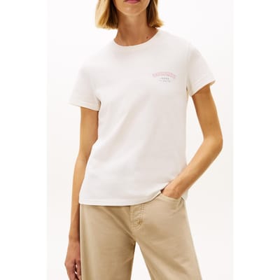 Tommy Hilfiger Regular Dollar Stack T-shirt Ancient White Size: L | T-Shirts Outlet | Dames | Wit
