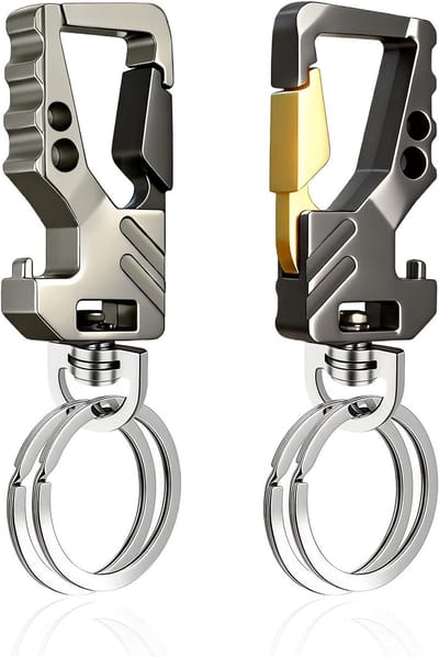 Draagbare metalen karabijnhaak sleutelhanger, afneembare en snelle ontgrendeling sleutelhanger voor autosleutels en accessoires