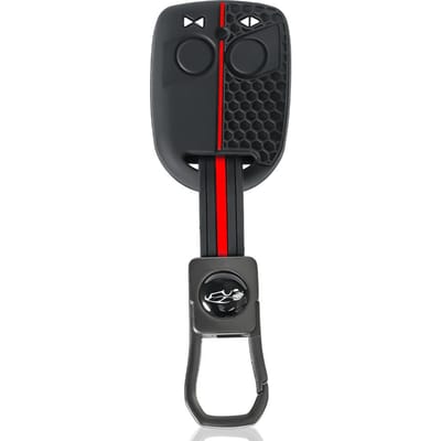 Pour Daf 105 Étui en Silicone pour Clé de Voiture à Distance Porte-Clés Housse de Clé Chaînes Accessoires Porte-Clés Coque de Protection Fob 2 Boutons black