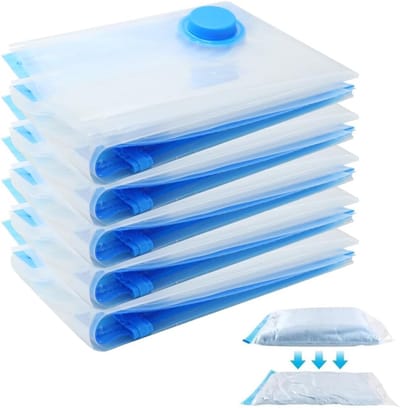 Verpakking van 10 vacuümzakken voor kleding, 60 x 40 cm, Herbruikbaar, kleine vacuümzakken, reistassen voor kleding, verhuizen en thuis, dekens, dekbedden, beddengoed enz - Cyslmuk®
