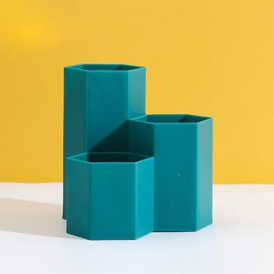 Conception plus spacieuse Porte-stylo de bureau Boîte de rangement pour crayons et maquillage Organisateur de bureau Étui Support Étui Ensemble de papeterie pour bureau scolaire et bureau Utilisation pratique vert