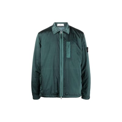 Stone Island FW22 Effen Kleur Metallic Nylon Lichtgewicht Warmte-Isolerende Jas Heren Jas Donkergroen 7715Q0519-V0057 XL gray