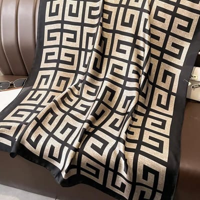 180x85 Cm Grote Zijden Zachte Sjaal Dames Stijlvolle Print Lange Sjaal Zakdoek Zomer Elegante Reisomslagdoek gray