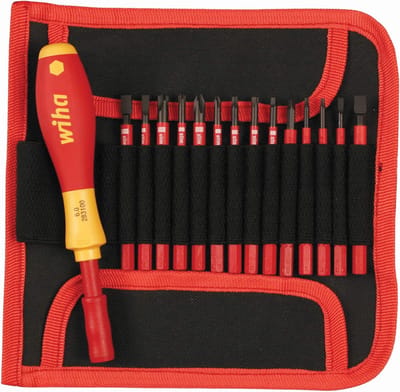 Geïsoleerde Schroevendraaierset 15-Delig met Verwisselbare Bits en Etui - 1000V Veilig