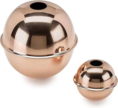 Windwijzer Onderdelen - Koperen Bollen - Tuindecoratie - Verhoogde Naad - 2" & 4" Bollen - Koper