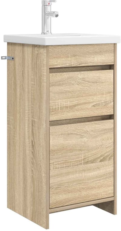 vidaXL - Badkamer - Vanity - met - Wastafel - Sonoma - Eiken - 42 - x - 40 - x - 84,5 - cm