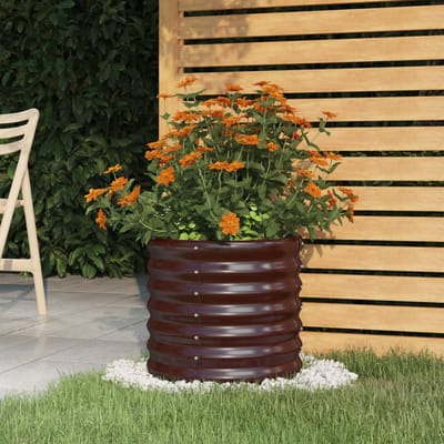 vidaXL - Plantenbak - 40x40x36 - cm - gegalvaniseerd - staal - bruin