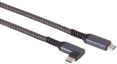 USB-C kabel | haaks (links/rechts) | USB3.1 10 Gbps | PD 100W | 4K 60Hz | nylon | 1 meter