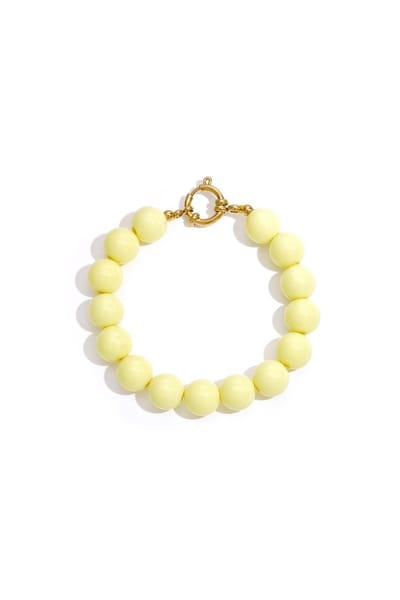 Bijoutheek Armband (Sieraad) Kralen Statement 12mm Pale Yellow