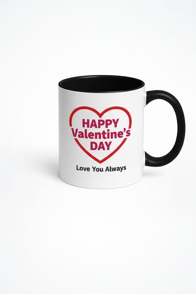 Valentijn Mok - Happy Valentine's Day - Liefde Cadeau Beker met Hart en 'Love You Always' Print