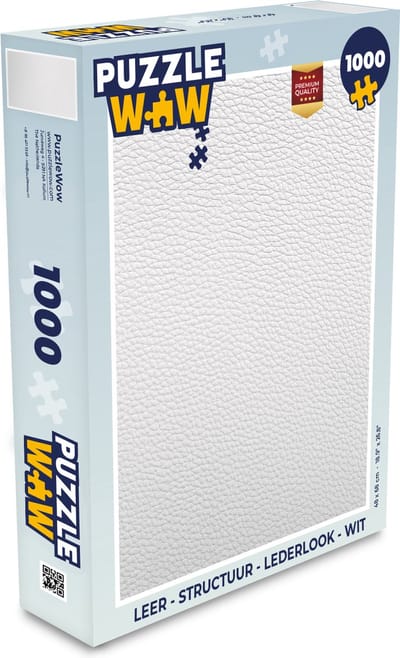 Puzzel Leer - Structuur - Lederlook - Wit - Legpuzzel - Puzzel 1000 stukjes volwassenen