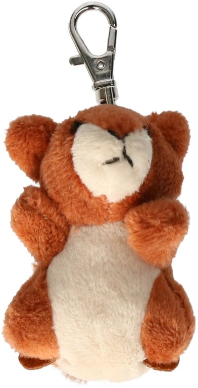 Nature Planet Knuffeldier eekhoorn sleutelhanger - zachte pluche stof - veel details - bruin - 6 cm - Cadeau - Kinderen