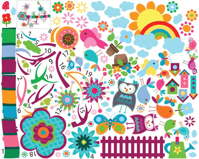 Muurstickers - KINDERMAGIEBOOM - transparante zelfklevende achtergrond - 70x85cm