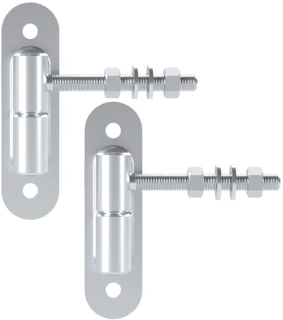 SOTECH 2 stuks poortscharnieren Ø 24 mm M12 x 96 mm draagvermogen 150 kg / stuk met opschroefplaat verzinkt staal Poortscharnieren Poortscharnieren Bovenhoofdscharnieren