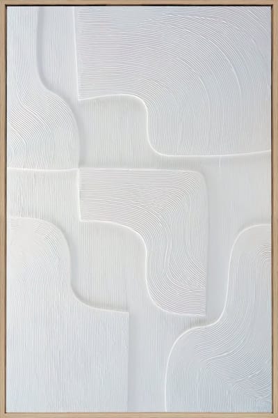 Ter Halle - Schilderij - Wanddecoratie - 3D Art - Witte Figuren - 80x120cm