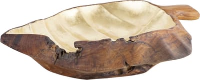 Met Bladgoud Belegde Teak Fruitschaal ‘Gilles’