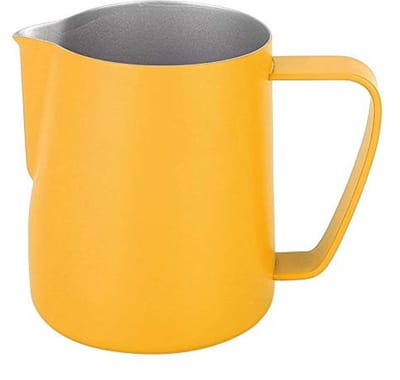 Dailygoods- Melkkan 350ml Roestvrij Staal - Melkopschuimkan - Koffie Container - Ergonomisch Handvat - Hittebestendig - Antislip Ontwerp - Koffiekannetje