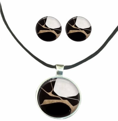 Set Sharon zilver oorknopjes en ketting - Charme Bijoux