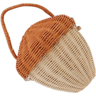 Panier de Rangement en Rotin Forme Champignon Panier à Fruits Décoratif Tressé Panier de Rangement Mural avec Couvercle Accessoire Photo Pièce brown