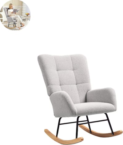Teddy stoel - Fauteuil - Relaxzetel - Relaxstoel - Relaxfauteuil - Stoel - Met armleuning - Voor één Persoon - Lichtgrijs