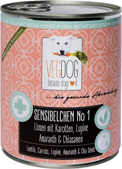 VegDog Sensitive - Natvoer - 800gr - Veganistisch hondenvoer - Hypoallergeen