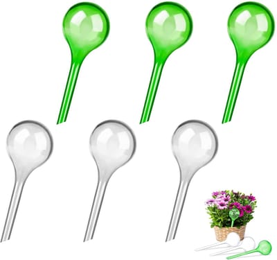 Dailygoods- Bewateringsballen 6 Stuks - Zelfbewaterend - Geschikt voor Potplanten - Duurzaam PVC - 13 x 5 cm - Ideaal voor Plantenliefhebbers - Plantenwatergeefsystemen