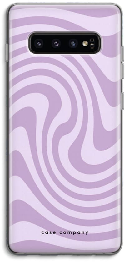Case Company® - Hoesje geschikt voor Samsung Galaxy S10 4G hoesje - Swirl Paars - Soft Cover Telefoonhoesje - Bescherming aan alle Kanten en Schermrand