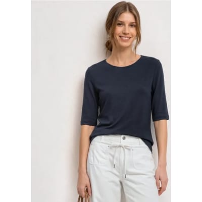 Basic Shirt met ronde hals in Unifarbe