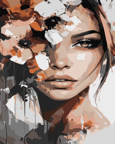 Untamed - Paint by numbers Volwassenen – schilderen op nummer – Creatieve hobby – Ontspanning thuis – Cadeau idee – Compleet pakket – DIY decoratie – Portret vrouw bloemen – Gentle Power