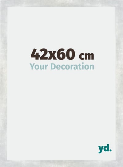 Your Decoration - Fotolijst 42x60 cm - MDF - Zilver Glanzend Vintage - Mura