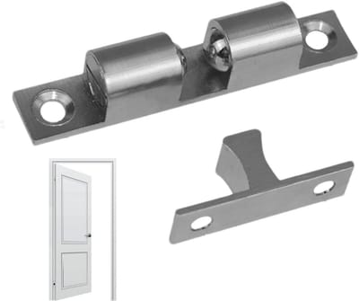 Kogeldeursluiting - Kastdeur sluiting - Meubels sluiten - Verstelbare veersterkte - 6 cm - Zilver