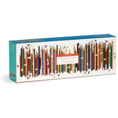 Frank Lloyd Wright Colored Pencils Shaped 1000 Piece Panoramic Puzzle - Galison