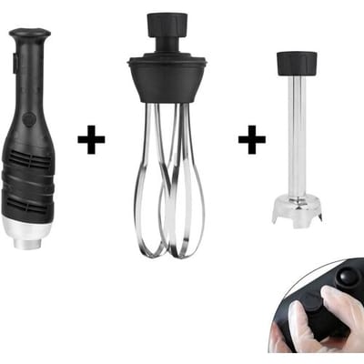 GGM Gastro Stabmixer inkl. Mixstab 160mm & Rührbesen - 280 Watt - Geschwindigkeit stufenlos regelbar