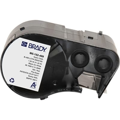 Brady M5-152-499 nylonweefsel labels zwart op wit | 38,10 mm x 37,75 mm (origineel)