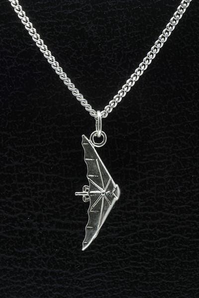 Zilveren Deltavlieger ketting hanger