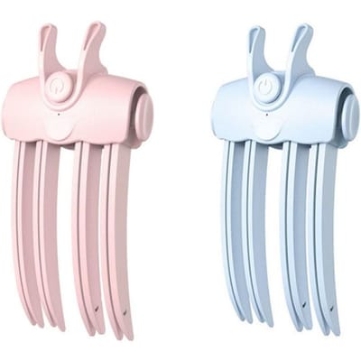 Elektrische Pluizige Haarspeld Krullende Pony Clips USB Oplaadbaar Draadloos Verwarmde Haarwortel Lifter Haarclip Vrouwen Krullende Vaste Vorm Clips Haarroller 2pcs blauw/roze