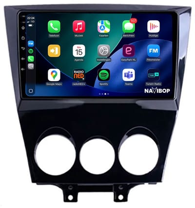 Geschikt voor Mazda RX-8 (2009 t/m 2011) | 9 inch Android 15.0 CarPlay autoradio | Draadloos CarPlay & Android Auto | 2GB RAM + 32GB | Mic, Camera (AHD) & DAB+ | Bluetooth & WiFi | NAVIBOP NB-1368 | Bouwjaar 2009 t/m 2011