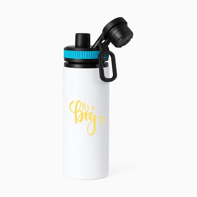 Hacebo® - It's a Boy waterfles met draaidop blauw - Baby - Kersverse ouders - Geboorte kraamcadeau jongen - babyshower - water fles - 850ML