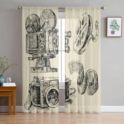Camera's Handgetekende Tule Transparante Gordijnen voor Woonkamer Decoratie Gordijn voor de Kamer Slaapkamer Keuken Voile Organza Gordijnen 135W x 114H(cm) white