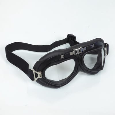 chroom en zwart retro vintage look vliegeniersring voor motor of auto jethelm helder glas